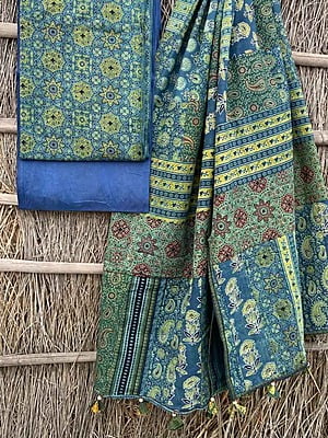 Ajrakh Suit With Applique Work Dupatta Catalogue 3-20 Ajrakh Suit With Applique Work Dupatta Catalogue 3-20