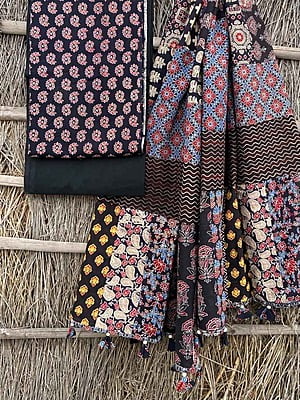 Ajrakh Suit With Applique Work Dupatta Catalogue 3-3 Ajrakh Suit With Applique Work Dupatta Catalogue 3-3