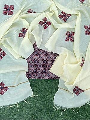 Ajrakh Suit With Applique Work Dupatta Catalogue 4-2 Ajrakh Suit With Applique Work Dupatta Catalogue 4-2