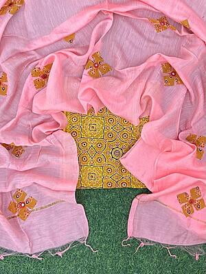 Ajrakh Suit With Applique Work Dupatta Catalogue 4-5 Ajrakh Suit With Applique Work Dupatta Catalogue 4-5