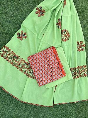 Ajrakh Suit With Dual Tone Patchwork Dupatta Catalogue 2-13 Ajrakh Suit With Dual Tone Patchwork Dupatta Catalogue 2-13