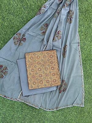 Ajrakh Suit With Dual Tone Patchwork Dupatta Catalogue 2-21 Ajrakh Suit With Dual Tone Patchwork Dupatta Catalogue 2-21