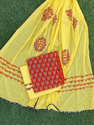 Ajrakh Suit With Dual Tone Patchwork Dupatta Catalogue 2-3 Ajrakh Suit With Dual Tone Patchwork Dupatta Catalogue 2-3