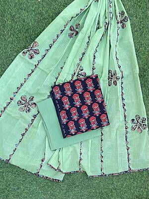 Ajrakh Suit With Dual Tone Patchwork Dupatta Catalogue 1-11 Ajrakh Suit With Dual Tone Patchwork Dupatta Catalogue 1-11