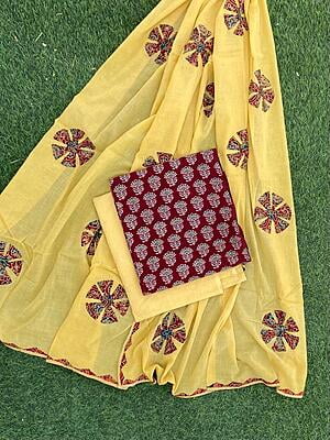 Ajrakh Suit With Dual Tone Patchwork Dupatta Catalogue 1-16 Ajrakh Suit With Dual Tone Patchwork Dupatta Catalogue 1-16