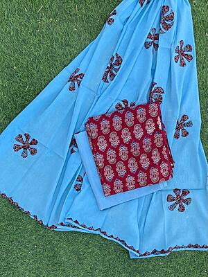 Ajrakh Suit With Dual Tone Patchwork Dupatta Catalogue 1-17 Ajrakh Suit With Dual Tone Patchwork Dupatta Catalogue 1-17