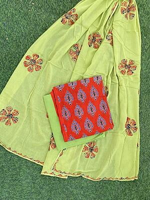 Ajrakh Suit With Dual Tone Patchwork Dupatta Catalogue 1-23 Ajrakh Suit With Dual Tone Patchwork Dupatta Catalogue 1-23