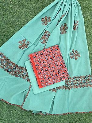 Ajrakh Suit With Dual Tone Patchwork Dupatta Catalogue 1-25 Ajrakh Suit With Dual Tone Patchwork Dupatta Catalogue 1-25