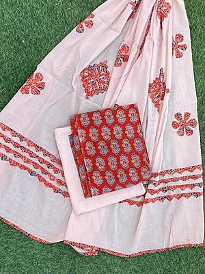 Ajrakh Suit With Dual Tone Patchwork Dupatta Catalogue 1-26 Ajrakh Suit With Dual Tone Patchwork Dupatta Catalogue 1-26