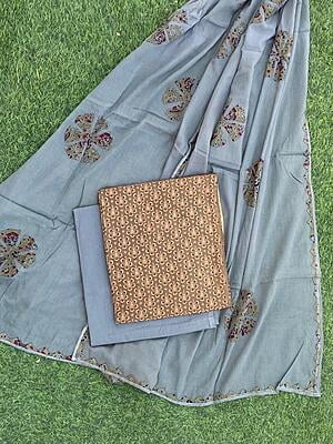 Ajrakh Suit With Dual Tone Patchwork Dupatta Catalogue 1-38 Ajrakh Suit With Dual Tone Patchwork Dupatta Catalogue 1-38