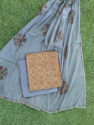 Ajrakh Suit With Dual Tone Patchwork Dupatta Catalogue 1-39 Ajrakh Suit With Dual Tone Patchwork Dupatta Catalogue 1-39