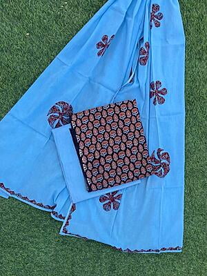 Ajrakh Suit With Dual Tone Patchwork Dupatta Catalogue 1-4 Ajrakh Suit With Dual Tone Patchwork Dupatta Catalogue 1-4