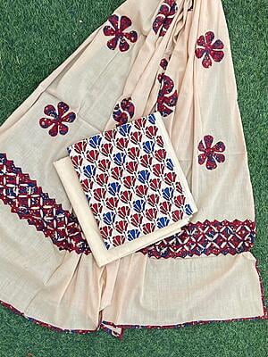 Ajrakh Suit With Dual Tone Patchwork Dupatta Catalogue 1-40 Ajrakh Suit With Dual Tone Patchwork Dupatta Catalogue 1-40