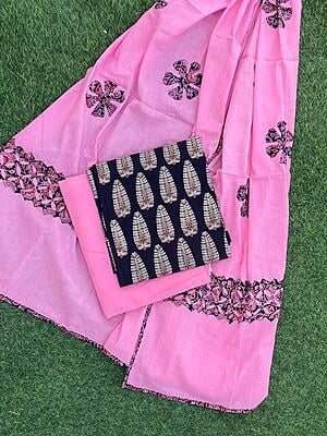 Ajrakh Suit With Dual Tone Patchwork Dupatta Catalogue 1-9 Ajrakh Suit With Dual Tone Patchwork Dupatta Catalogue 1-9