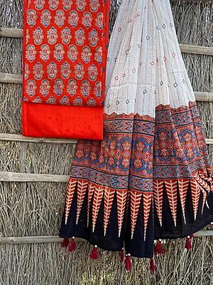 Ajrakh Suit With Kantha Dupatta Catalogue 2-10