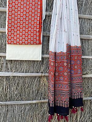 Ajrakh Suit With Kantha Dupatta Catalogue 2-2