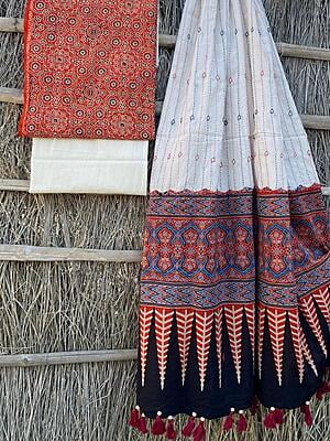Ajrakh Suit With Kantha Dupatta Catalogue 2-7