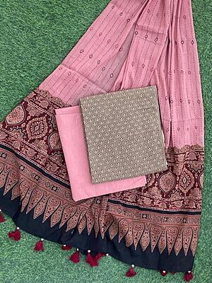 Ajrakh Suit With Kantha Dupatta Catalogue 3-13