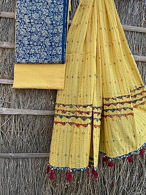 Ajrakh Suit With Kantha Dupatta Catalogue 1-10