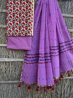 Ajrakh Suit With Kantha Dupatta Catalogue 1-11