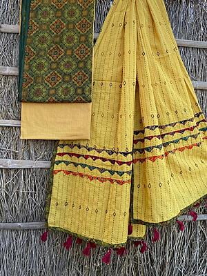 Ajrakh Suit With Kantha Dupatta Catalogue 1-14