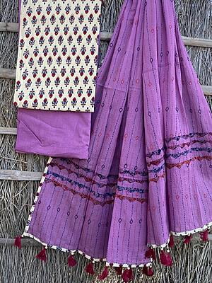 Ajrakh Suit With Kantha Dupatta Catalogue 1-16