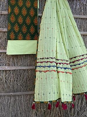 Ajrakh Suit With Kantha Dupatta Catalogue 1-17