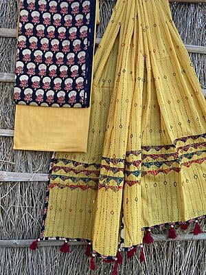 Ajrakh Suit With Kantha Dupatta Catalogue 1-20