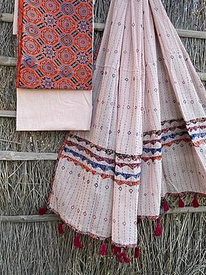 Ajrakh Suit With Kantha Dupatta Catalogue 1-21