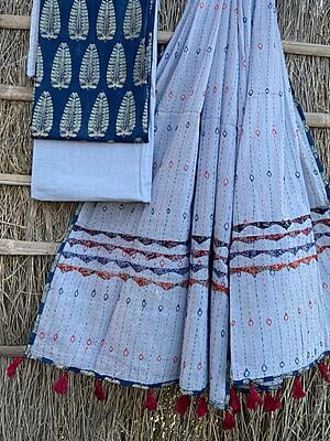 Ajrakh Suit With Kantha Dupatta Catalogue 1-23