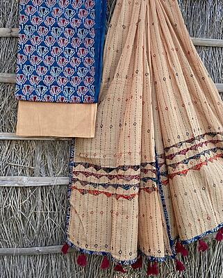 Ajrakh Suit With Kantha Dupatta Catalogue 1-24