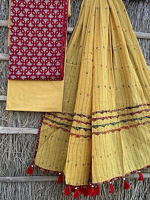 Ajrakh Suit With Kantha Dupatta Catalogue 1-26