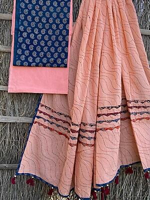Ajrakh Suit With Kantha Dupatta Catalogue 1-27