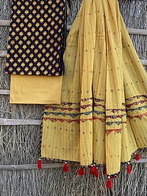 Ajrakh Suit With Kantha Dupatta Catalogue 1-4