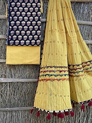 Ajrakh Suit With Kantha Dupatta Catalogue 1-8