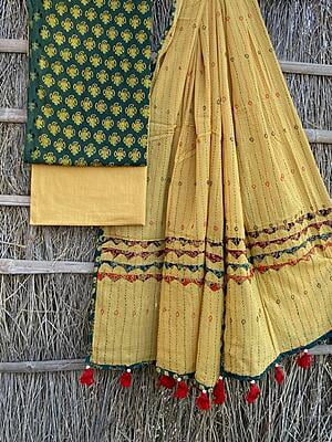 Ajrakh Suit With Kantha Dupatta Catalogue 1-9