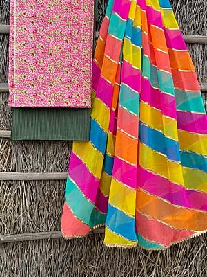 Ajrakh Suit With Leheriya Dupatta Catalogue 1-1 Ajrakh Suit With Leheriya Dupatta Catalogue 1-1