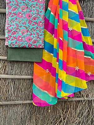 Ajrakh Suit With Leheriya Dupatta Catalogue 1-2 Ajrakh Suit With Leheriya Dupatta Catalogue 1-2
