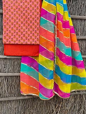 Ajrakh Suit With Leheriya Dupatta Catalogue 1-3 Ajrakh Suit With Leheriya Dupatta Catalogue 1-3