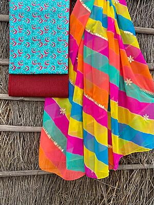 Ajrakh Suit With Leheriya Dupatta Catalogue 1-7 Ajrakh Suit With Leheriya Dupatta Catalogue 1-7