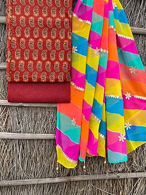 Ajrakh Suit With Leheriya Dupatta Catalogue 1-8 Ajrakh Suit With Leheriya Dupatta Catalogue 1-8