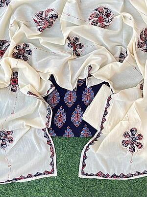 Ajrakh Suit With Mirror Work Dupatta Catalogue 2-13 Ajrakh Suit With Mirror Work Dupatta Catalogue 2-13