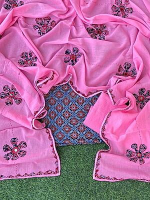 Ajrakh Suit With Mirror Work Dupatta Catalogue 2-16 Ajrakh Suit With Mirror Work Dupatta Catalogue 2-16