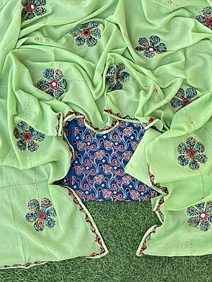 Ajrakh Suit With Mirror Work Dupatta Catalogue 2-32 Ajrakh Suit With Mirror Work Dupatta Catalogue 2-32