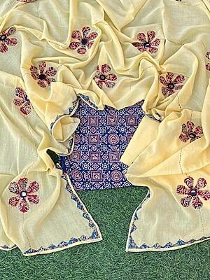 Ajrakh Suit With Mirror Work Dupatta Catalogue 2-34 Ajrakh Suit With Mirror Work Dupatta Catalogue 2-34