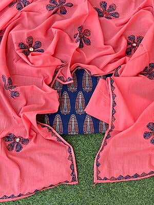 Ajrakh Suit With Mirror Work Dupatta Catalogue 2-35 Ajrakh Suit With Mirror Work Dupatta Catalogue 2-35