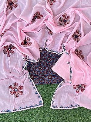 Ajrakh Suit With Mirror Work Dupatta Catalogue 2-36 Ajrakh Suit With Mirror Work Dupatta Catalogue 2-36