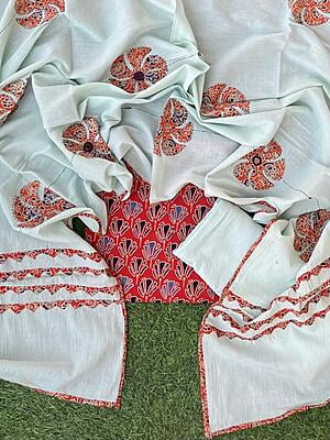 Ajrakh Suit With Mirror Work Dupatta Catalogue 2-39 Ajrakh Suit With Mirror Work Dupatta Catalogue 2-39