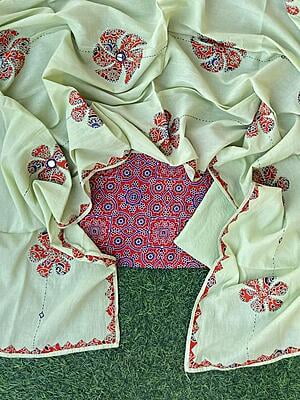 Ajrakh Suit With Mirror Work Dupatta Catalogue 2-44 Ajrakh Suit With Mirror Work Dupatta Catalogue 2-44