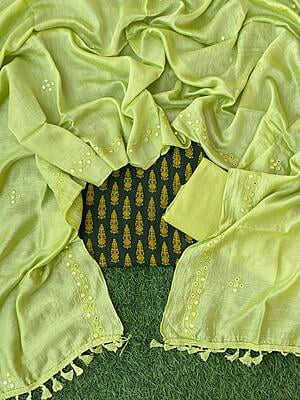 Ajrakh Suit With Mirror Work Dupatta Catalogue 3-10 Ajrakh Suit With Mirror Work Dupatta Catalogue 3-10